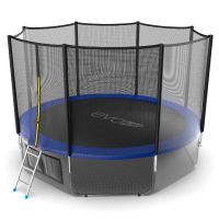 Батут EVO JUMP External 12ft (Blue) с нижней сеткой